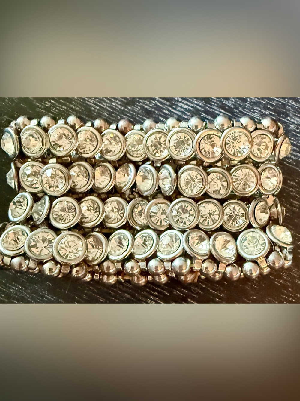 Tasha Silver Crystal Bezel Bracelet